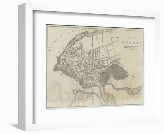 A Map of the Quebec-null-Framed Giclee Print