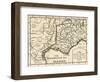 A Map of the Route Hannibal Took Through Gaul and over the Alps into Italy-null-Framed Giclee Print