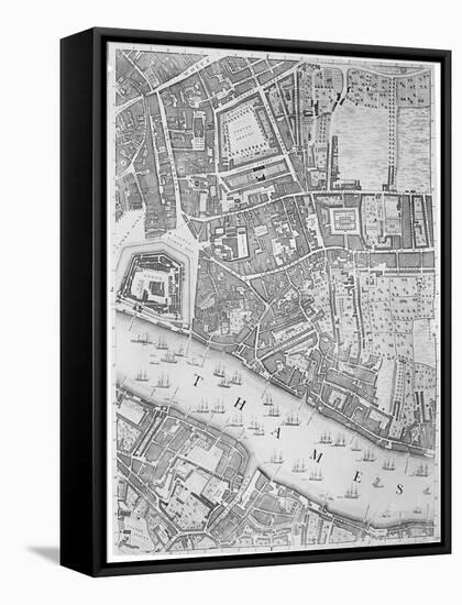 A Map of the Tower of London, 1746-John Rocque-Framed Stretched Canvas