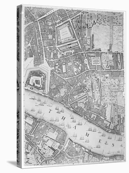 A Map of the Tower of London, 1746-John Rocque-Stretched Canvas