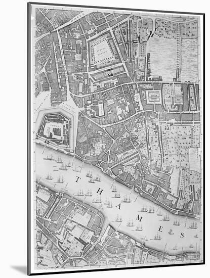 A Map of the Tower of London, 1746-John Rocque-Mounted Giclee Print