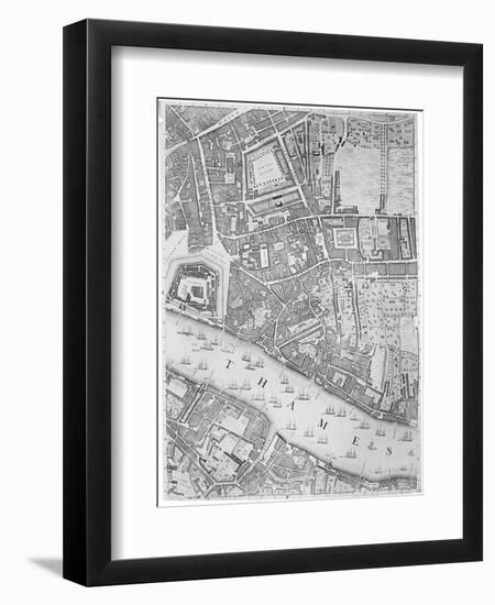 A Map of the Tower of London, 1746-John Rocque-Framed Giclee Print