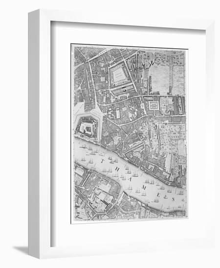 A Map of the Tower of London, 1746-John Rocque-Framed Giclee Print