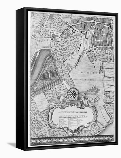 A Map of Tothill Fields, London, 1746-John Rocque-Framed Stretched Canvas