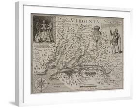 A Map Of Virginia-Johann De Bry-Framed Giclee Print