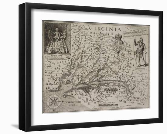 A Map Of Virginia-Johann De Bry-Framed Giclee Print