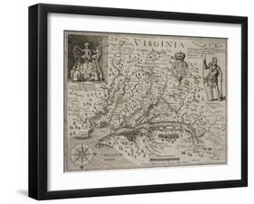 A Map Of Virginia-Johann De Bry-Framed Giclee Print