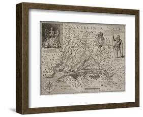 A Map Of Virginia-Johann De Bry-Framed Giclee Print