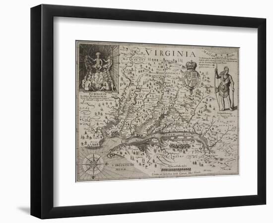 A Map Of Virginia-Johann De Bry-Framed Giclee Print