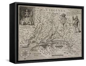 A Map Of Virginia-Johann De Bry-Framed Stretched Canvas