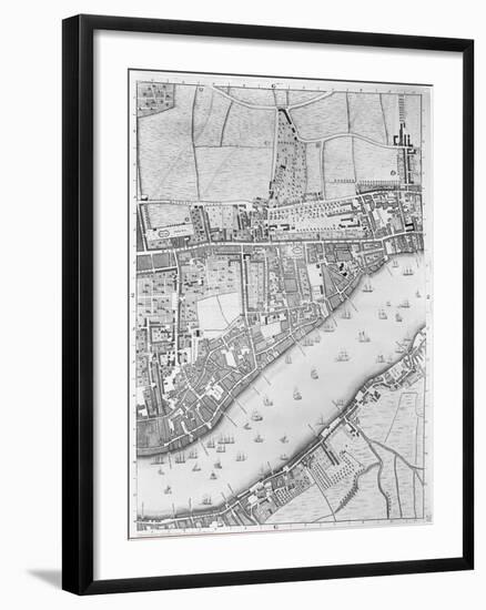 A Map of Wapping, London, 1746-John Rocque-Framed Giclee Print
