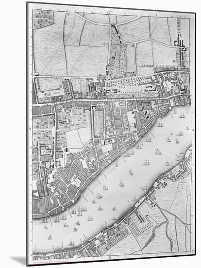 A Map of Wapping, London, 1746-John Rocque-Mounted Giclee Print