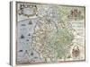 A Map of Westmorland and Cumberland, 1576-Christopher Saxton-Stretched Canvas