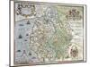 A Map of Westmorland and Cumberland, 1576-Christopher Saxton-Mounted Giclee Print