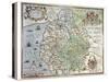 A Map of Westmorland and Cumberland, 1576-Christopher Saxton-Stretched Canvas