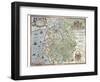 A Map of Westmorland and Cumberland, 1576-Christopher Saxton-Framed Giclee Print