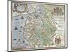 A Map of Westmorland and Cumberland, 1576-Christopher Saxton-Mounted Giclee Print