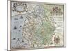 A Map of Westmorland and Cumberland, 1576-Christopher Saxton-Mounted Giclee Print