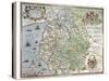 A Map of Westmorland and Cumberland, 1576-Christopher Saxton-Stretched Canvas