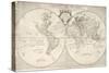 A Map of World, Corrected from the Observations to the Royal Societies of London and Paris-John Senex-Stretched Canvas