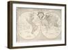 A Map of World, Corrected from the Observations to the Royal Societies of London and Paris-John Senex-Framed Giclee Print