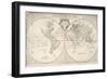 A Map of World, Corrected from the Observations to the Royal Societies of London and Paris-John Senex-Framed Giclee Print