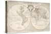 A Map of World, Corrected from the Observations to the Royal Societies of London and Paris-John Senex-Stretched Canvas