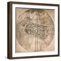 A map representing the town of Imola, Italy, c1472-c1519 (1883)-Leonardo Da Vinci-Framed Giclee Print