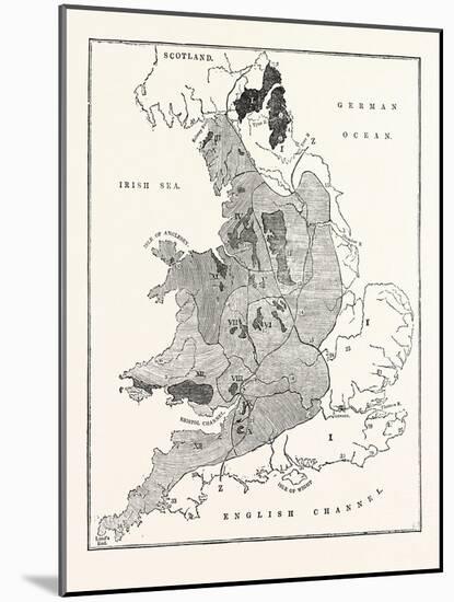 A Map Showing the Geological Position and Commercial Distribution of Coal in England and Wales-null-Mounted Giclee Print