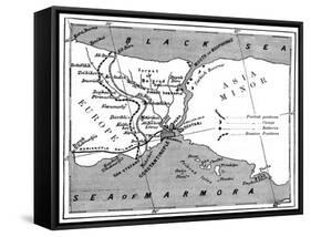 A Map Showing the Positions of Russian and Turkish Lines Outside Constantinople, 1900-null-Framed Stretched Canvas