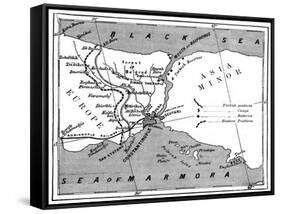 A Map Showing the Positions of Russian and Turkish Lines Outside Constantinople, 1900-null-Framed Stretched Canvas