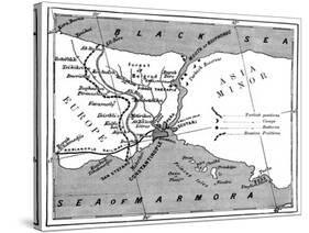 A Map Showing the Positions of Russian and Turkish Lines Outside Constantinople, 1900-null-Stretched Canvas