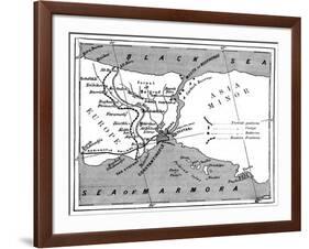 A Map Showing the Positions of Russian and Turkish Lines Outside Constantinople, 1900-null-Framed Giclee Print