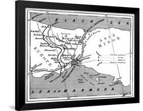 A Map Showing the Positions of Russian and Turkish Lines Outside Constantinople, 1900-null-Framed Giclee Print