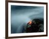 A Maple Leaf on a Rock Beside Stream, Okutama, Tokyo-null-Framed Photographic Print