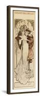 A Maquette for the Lithograph 'Programme 27 Octobre 1900', C. 1900 (Pencil, Ink, W/C)-Alphonse Mucha-Framed Premium Giclee Print