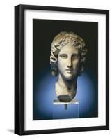 A Marble Head of a Young Man, Possibly Apollo, 2nd Century After 4th Century BC-null-Framed Giclee Print