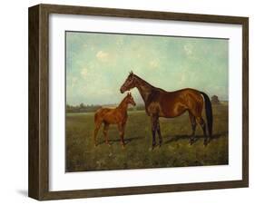 A Mare and Foal in a Landscape-Franz Reichmann-Framed Giclee Print