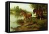 A Mare and Her Foal-Basil Bradley-Framed Stretched Canvas