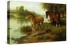 A Mare and Her Foal-Basil Bradley-Stretched Canvas