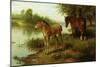 A Mare and Her Foal-Basil Bradley-Mounted Giclee Print