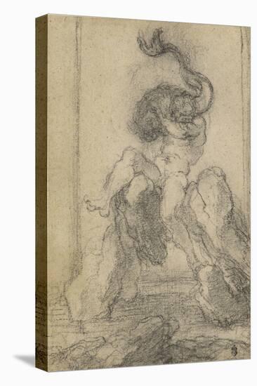 A Marine God with a Dolphin, 1652-3-Gian Lorenzo Bernini-Stretched Canvas