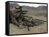 A Marine Rifleman Provides Security for Machine Gunners Atop a Hill-Stocktrek Images-Framed Stretched Canvas