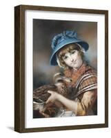 A Market Girl Holding a Mallard Duck, 1787-John Russell-Framed Giclee Print