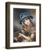 A Market Girl Holding a Mallard Duck, 1787-John Russell-Framed Giclee Print