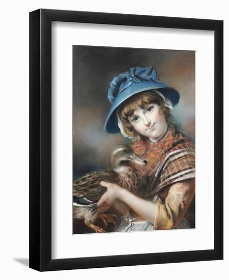 A Market Girl Holding a Mallard Duck, 1787-John Russell-Framed Giclee Print