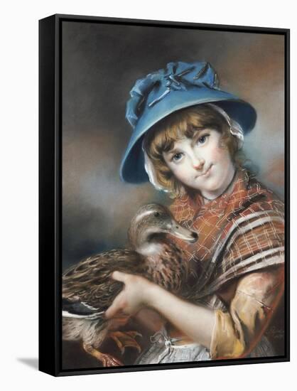 A Market Girl Holding a Mallard Duck, 1787-John Russell-Framed Stretched Canvas