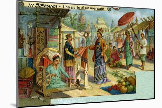 A Market in Burma-null-Mounted Giclee Print