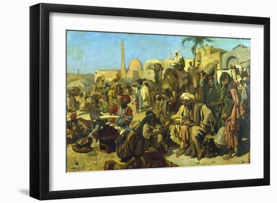 A Market in Cairo, C Late 19th Century-Franz Theodor Wurbel-Framed Giclee Print