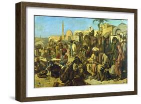 A Market in Cairo, C Late 19th Century-Franz Theodor Wurbel-Framed Premium Giclee Print